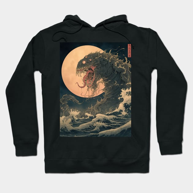 Vintage japanese sea monster 5 Hoodie by obstinator